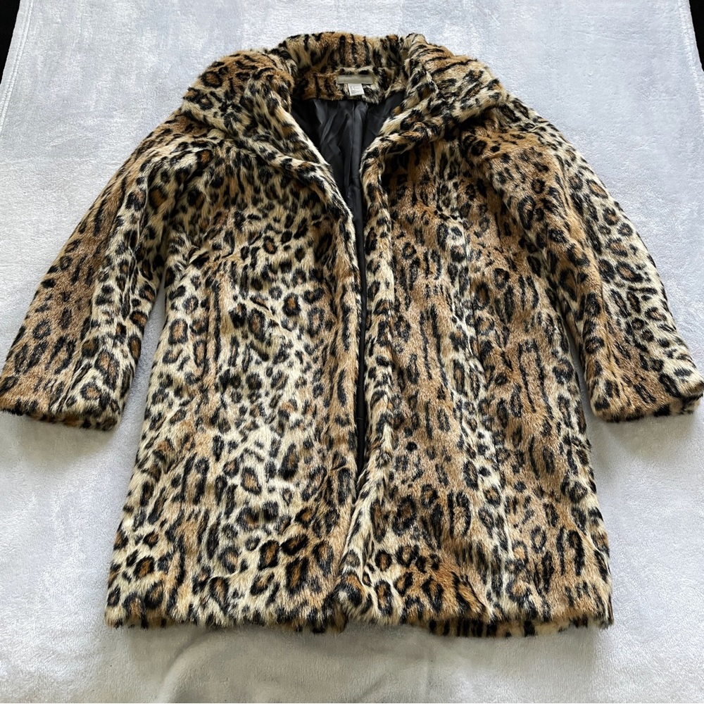 H&M Leopard Print Thick Luxurious Coat